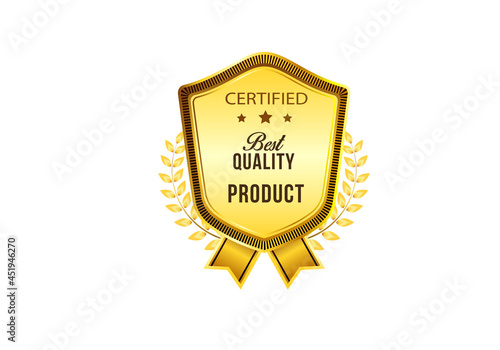 Vector certified stamp gold shiny emblem,badge best product original