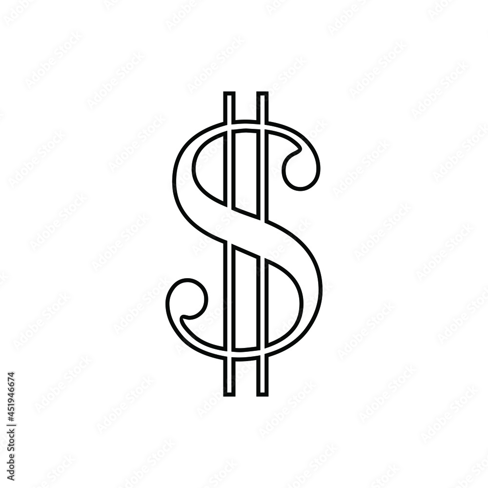 Obraz premium Dollar vector icon. Money illustration symbol. Currency sign or logo.