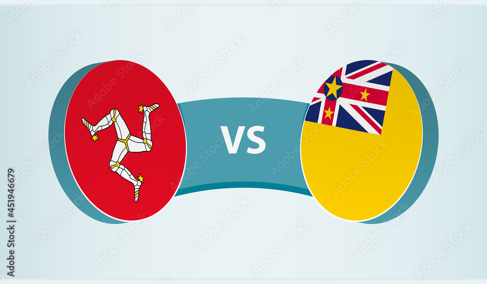 Isle of Man versus Niue, team sports competition concept. Isle of Man versus Niue, team sports competition concept.