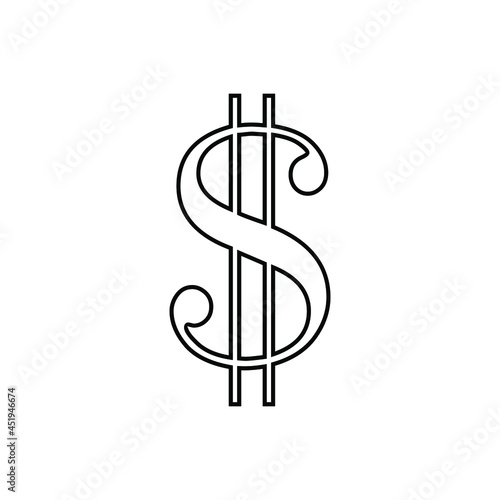 Dollar vector icon. Money illustration symbol. Currency sign or logo.