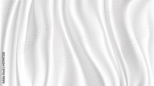 Abstract vector background luxury white cloth or liquid wave. Abstract or white fabric texture background. Cloth soft wave. Creases of satin, silk, and cotton.