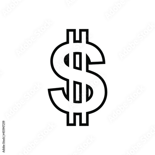 Dollar vector icon. Money illustration symbol. Currency sign or logo.