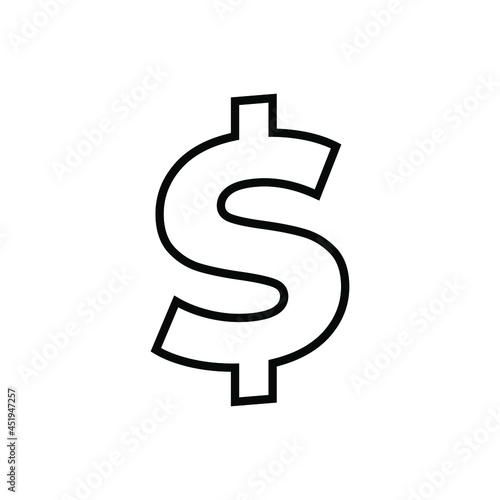 Dollar vector icon. Money illustration symbol. Currency sign or logo.