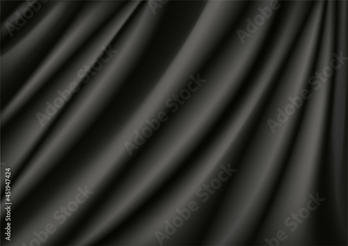 abstract black background. Luxury cloth vector or liquid wave or wavy folds of grunge silk texture satin velvet material for luxurious elegant wallpaper vector design