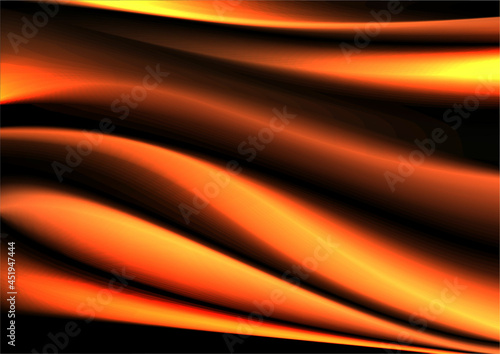Abstract Yellow golden curve or wave vector background. Yellow golden curtain background.