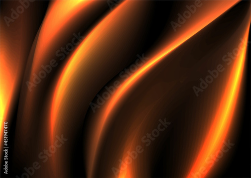 Abstract Yellow golden curve or wave vector background. Yellow golden curtain background.