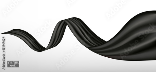Red flying silk fabric on white background.vector red silk.red curtain.