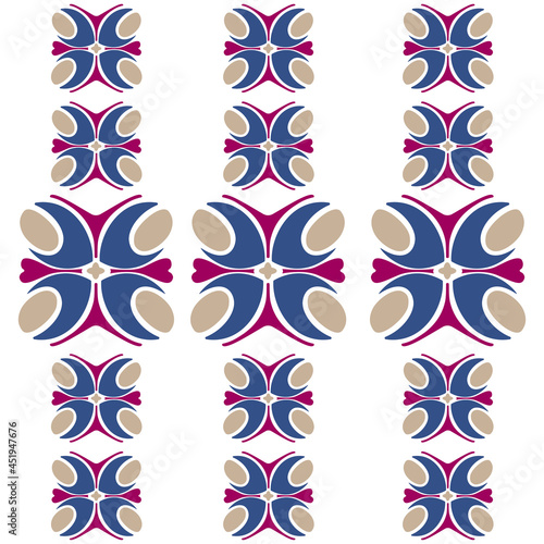 Seamless pattern with abstract colorful flowers. Vector illustration.