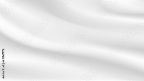 White cloth background abstract with soft waves.Vector illustration.