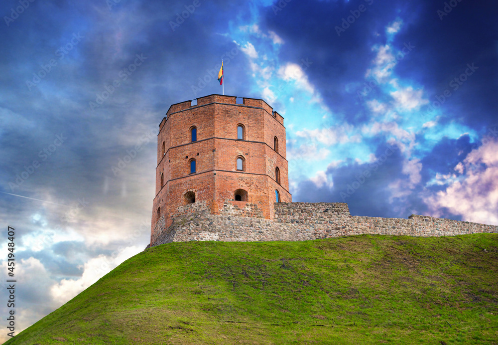 view of Gediminas Tower in Vilnius view of Gediminas Tower in Vilnius