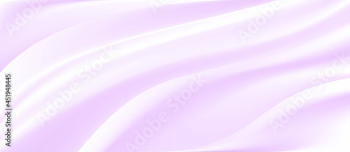 The luxury of light purple fabric texture background.Closeup of rippled purple silk fabric.Abstract cloth or liquid wave vector background.Cloth soft wave. Creases of satin, silk, and cotton.