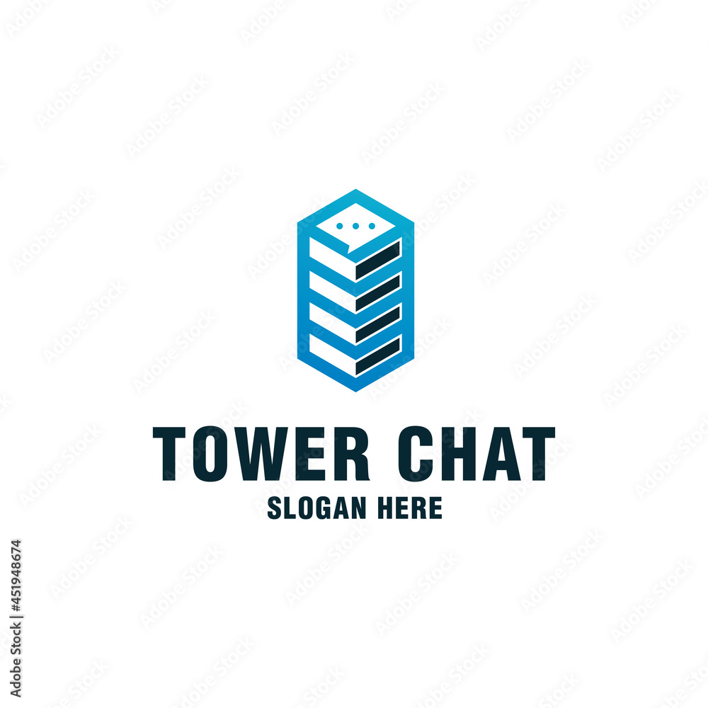 Fototapeta premium Tower chat logo template on modern style