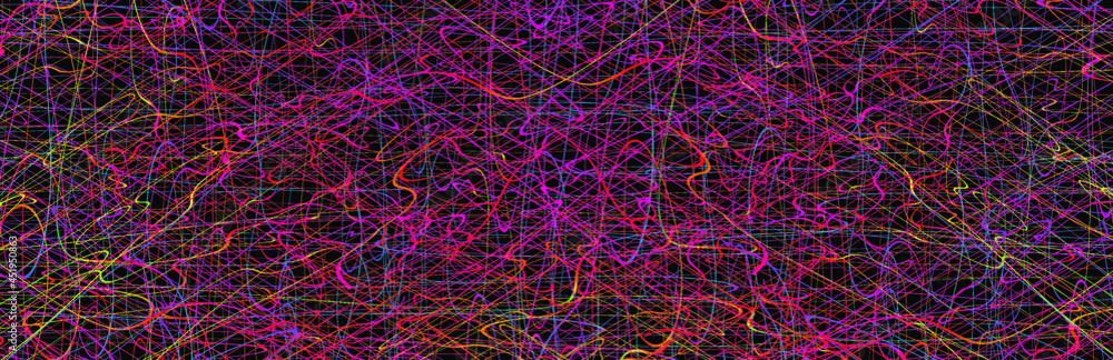 Colorful chaotic lines background. Hand drawn lines. Tangled chaotic pattern. Vector illustration.