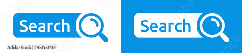 Search bar with magnify glass icon vector illustration. Web search bars set