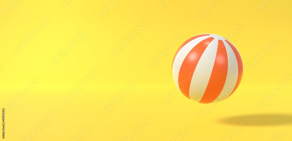 Summer time Elements, Beach Ball For Background Banner or Wallpaper. Creative Design of Summer Vacation Holiday Concept. 3D Rendering Summer time Elements, Beach Ball For Background Banner or Wallpaper. Creative Design of Summer Vacation Holiday Concept. 3D Rendering
