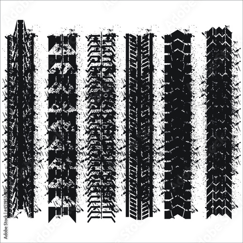 tire tracks vector