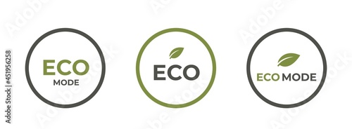 eco mode round icon set. eco friendly, environment and eco technology symbols