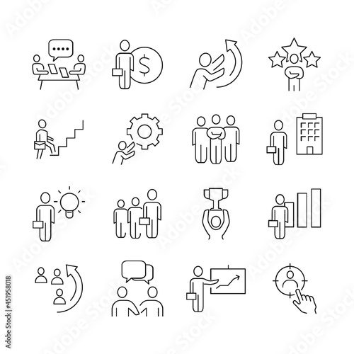 Business People icons set. Business People pack symbol vector elements for infographic web