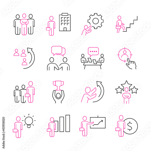 Business People icons set. Business People pack symbol vector elements for infographic web