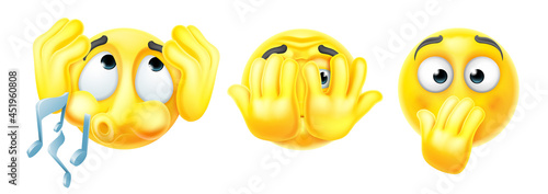 Hear See Speak No Evil Cartoon Emoticon Emojis