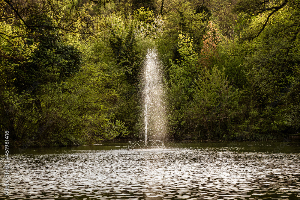 Naklejka premium A fountain in a public park