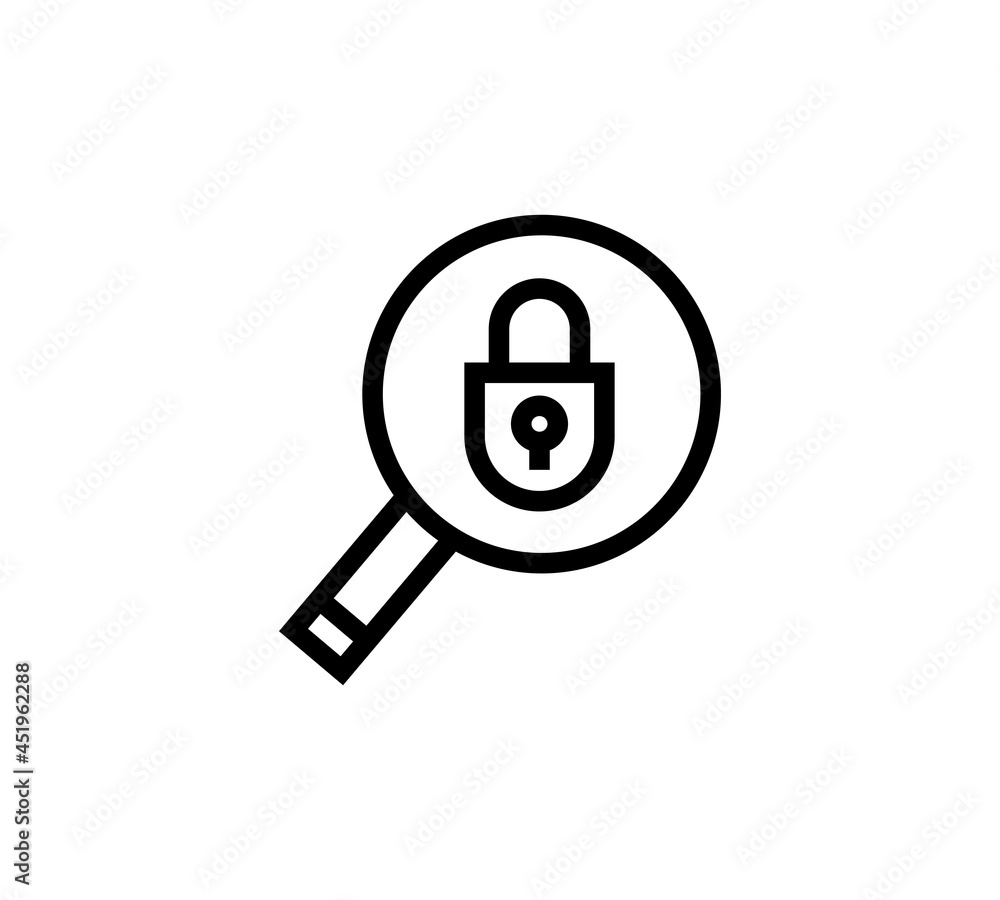 Searching For Security. Flat icon design. Searching For Security. Flat icon design.