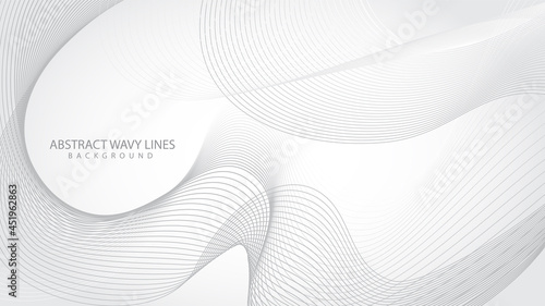 Abstract elegant white background with flowing line waves