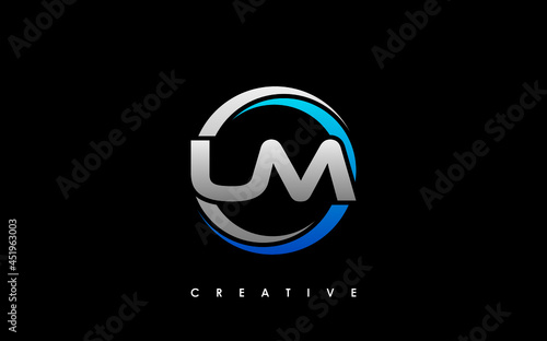 UM Letter Initial Logo Design Template Vector Illustration