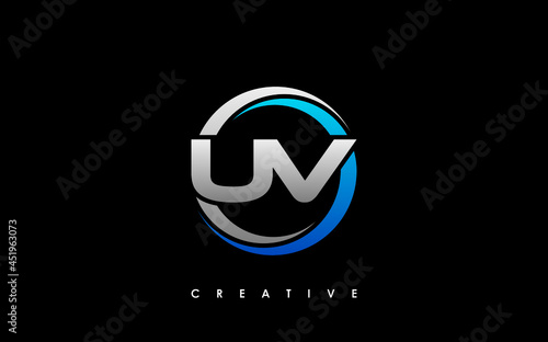 UV Letter Initial Logo Design Template Vector Illustration