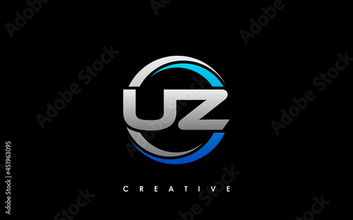 UZ Letter Initial Logo Design Template Vector Illustration