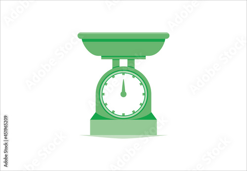 kitchen weight scale icon. simple kitchen scale utensil weight measurement vector illustration. green color