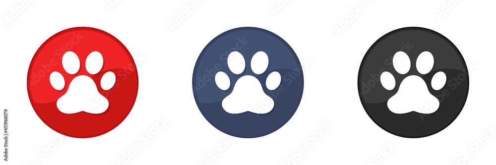 Animal paws icons set. Web design. Vector illustration.