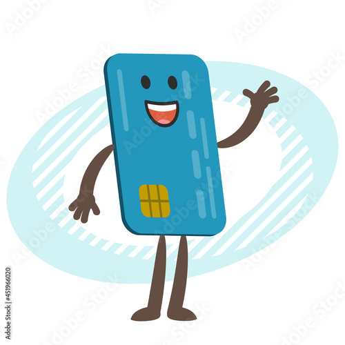 Cartoon Credit Card Character greeting