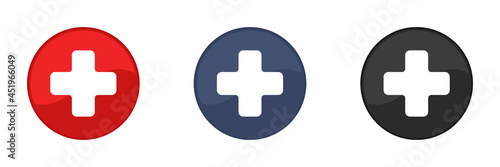 Pharmacy. Set of buttons. Web design. Vector illustration.