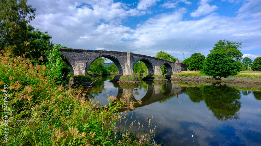 Old Stirling Bridge and the Wallace Monument, Stirling, Scotland