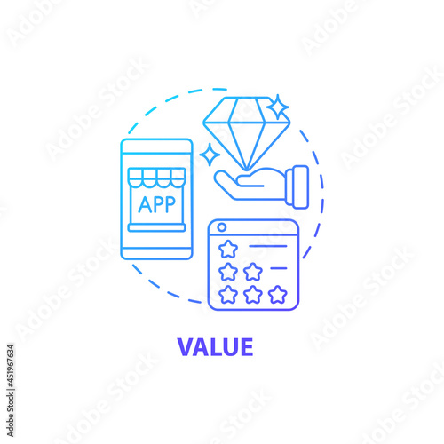 Product value concept icon. UX principle abstract idea thin line illustration. Meeting audience needs. User-friendly performance. Competitive advantages. Vector isolated outline color drawing