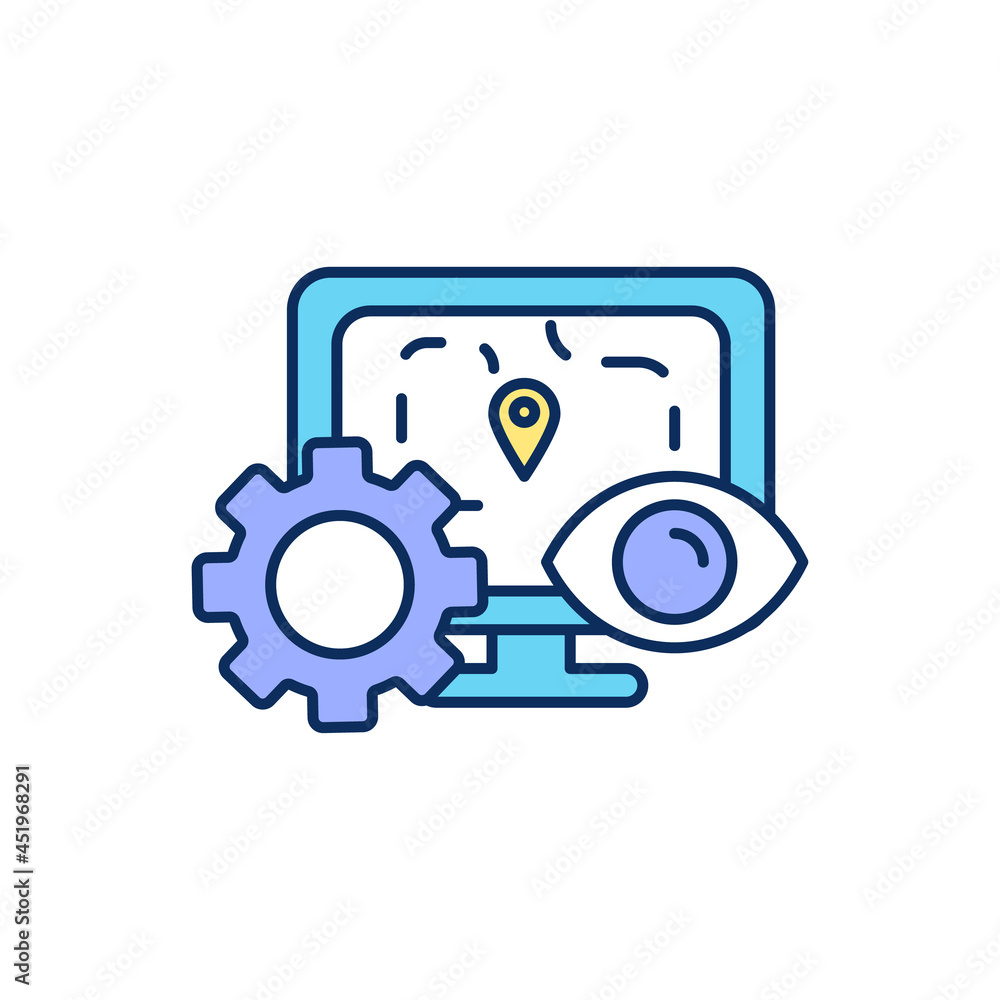 Customer-journey map analysis RGB color icon. Identifying target audience motivations. Isolated vector illustration. Improve consumer experience. Monitoring real-time data. Simple filled line drawing Customer-journey map analysis RGB color icon. Identifying target audience motivations. Isolated vector illustration. Improve consumer experience. Monitoring real-time data. Simple filled line drawing