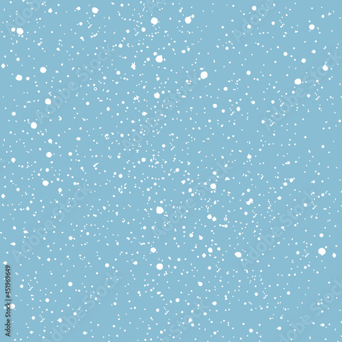 Winter snow set. Snow is falling on a blue background. Winter games of snowballs.Hand drawn cute print for posters  cards  t-shirts.