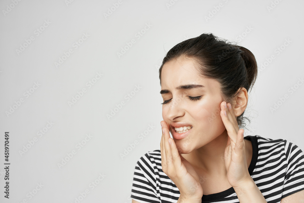 woman holding face pain in teeth health problems dentistry woman holding face pain in teeth health problems dentistry