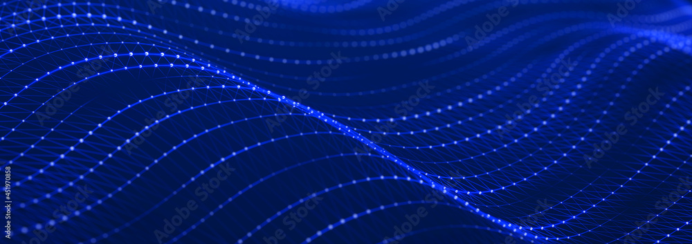 Digital landscape with dots and lines. Cyberspace grid. Background concept for your design. 3d Digital landscape with dots and lines. Cyberspace grid. Background concept for your design. 3d