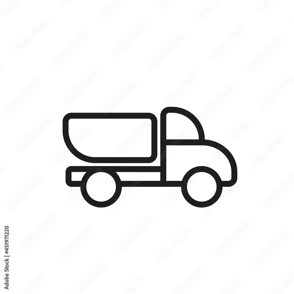 dump truck line icon. cargo transportation symbol. isolated vector image dump truck line icon. cargo transportation symbol. isolated vector image