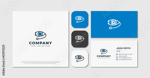 Eye with stethoscope logo and business card