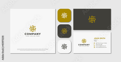 Minimalist luxury jewelry logo design and business card