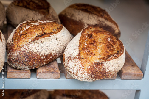 French bakery with fresh baked breads and buns