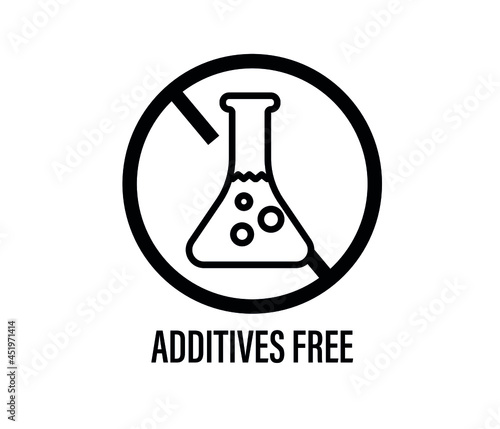 No added preservatives icon. Chemical artificial free food. No additives vector symbol logo.