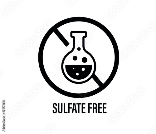 Free sulfate ion.  vector sign. black and white logo