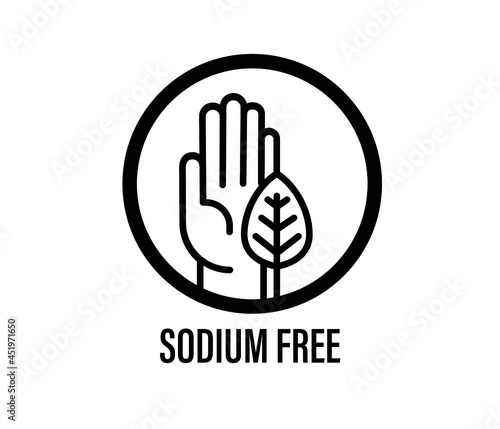 sodium free icon. vector sign. black and white logo