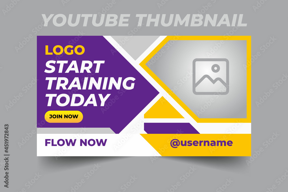 Gym and fitness training, exercise youtube thumbnail, and web banner template Vector design Gym and fitness training, exercise youtube thumbnail, and web banner template Vector design