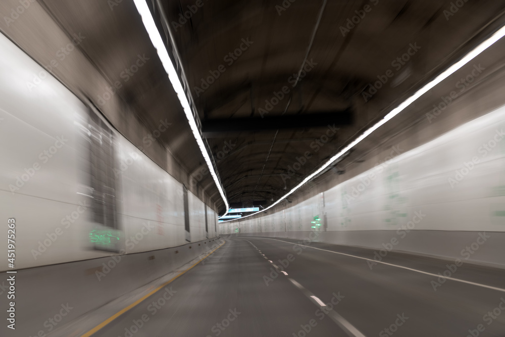 underground tunnel with road tunnel on transportation background, tunnel freeway
