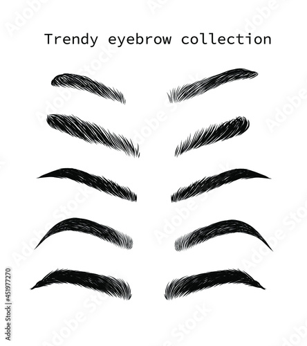 Collection of trendy handmade eyebrows.